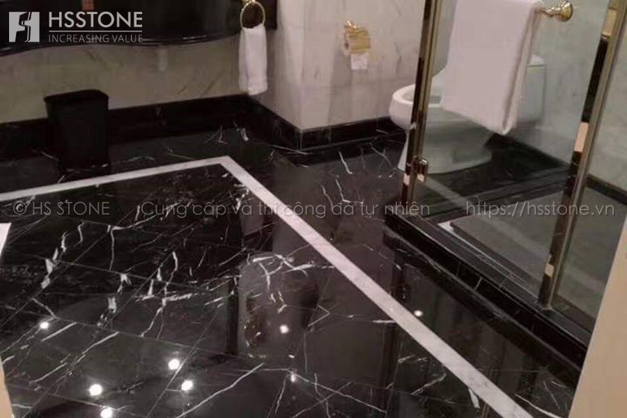 Lát sàn nhà tắm bằng đá Marble – Cẩm Thạch