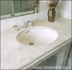 Đá tự nhiên Limestone ứng dụng trong phòng tắm