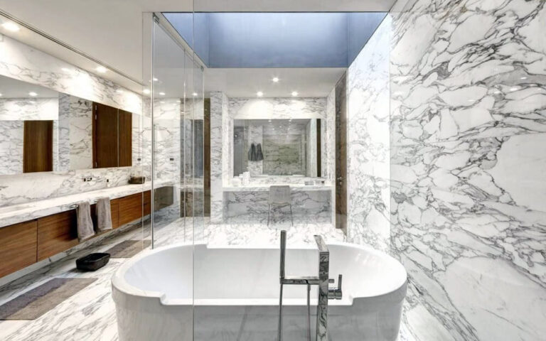 637376179957851172 Arabescato Marble Bathroom 1