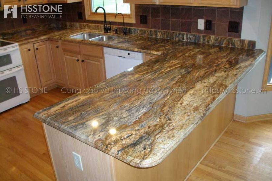 Đá Granite (hoa cương) là loại đá phổ biển nhất cho hạng mục thi công bàn bếp
