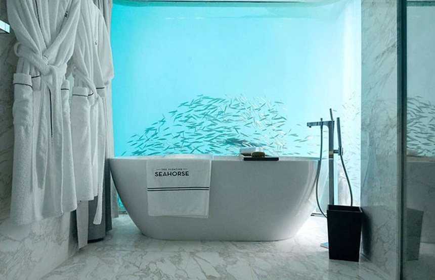 hòng tắm trong cụm biệt thự Floating Seahorse Villa tại Dubai