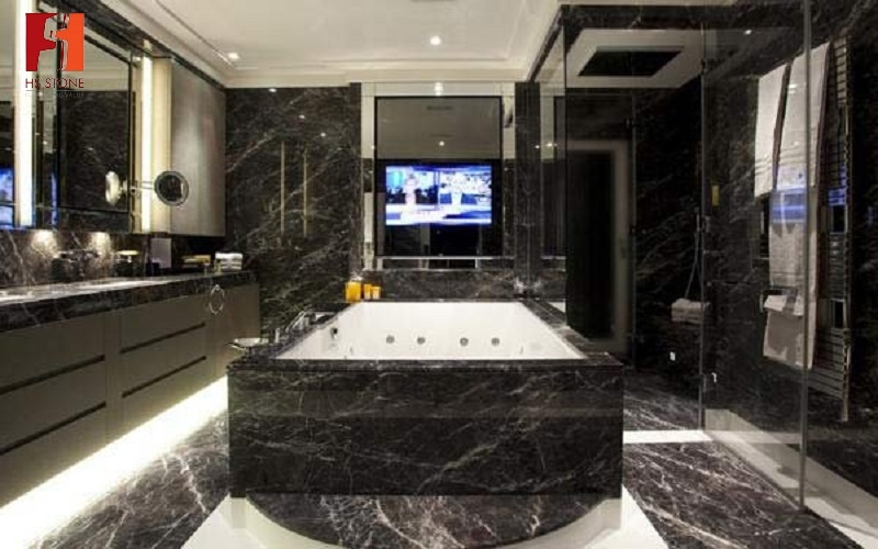 Ốp đá marble đen cho phòng tắm