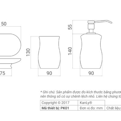 Bộ lọ đựng phòng tắm PK01