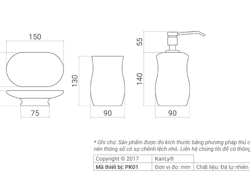 Bộ lọ đựng phòng tắm PK01