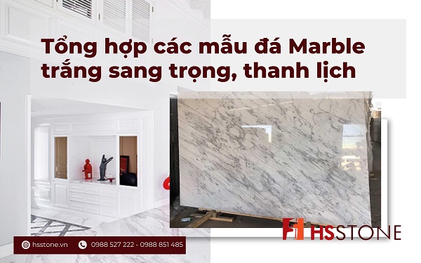 Tổng hợp các mẫu đá Marble trắng sang trọng, thanh lịch