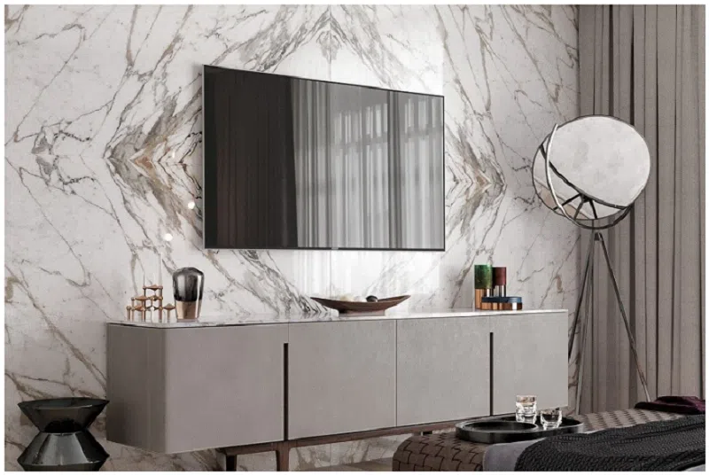 da marble op vach tivi Đá Marble ốp vách tivi
