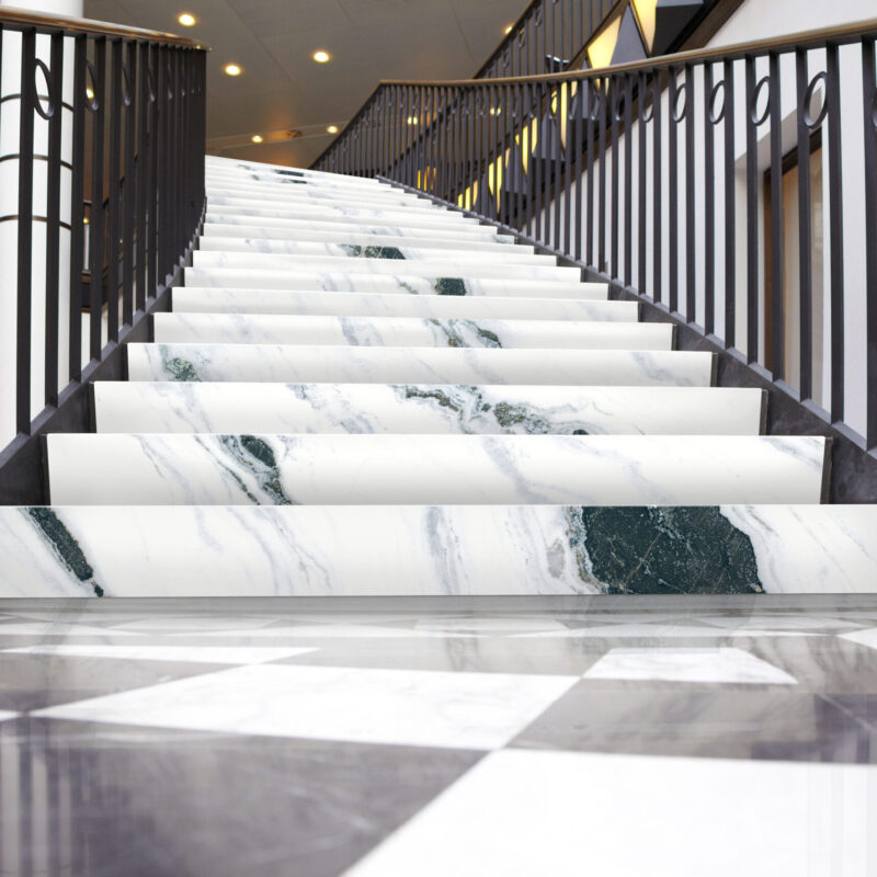 White marble stair in luxury shopping mall