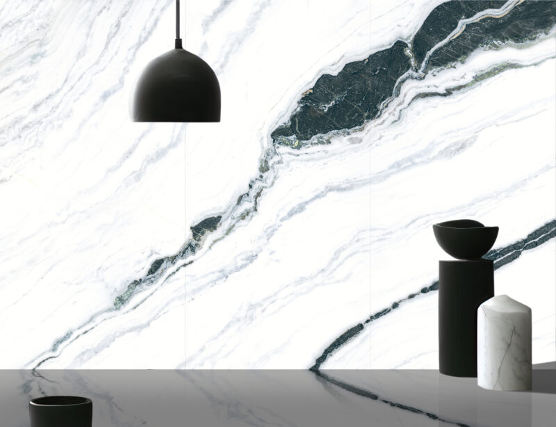 Empty space kitchen interior wit luxury marble surface