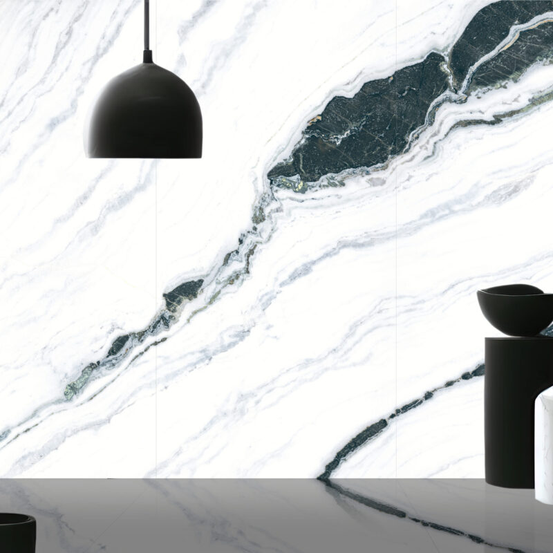 Empty space kitchen interior wit luxury marble surface