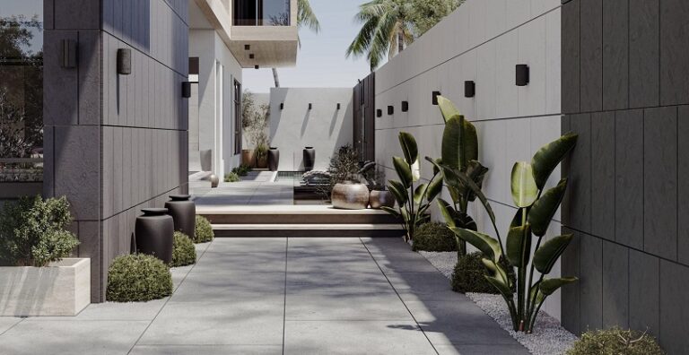 Ứng dụng gạch vân đá Travertine cho sân thượng ngoài trời