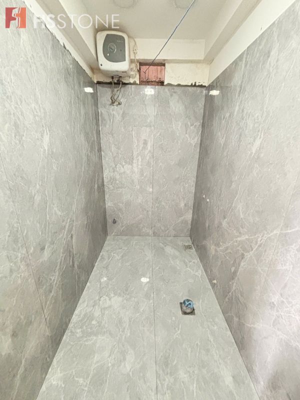 Mẫu gạch ốp tường khổ lớn màu xám xi măng