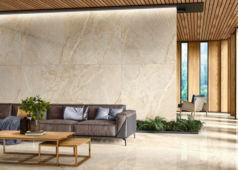 BRECIA NATURAL CREMA 100x100 Polished 3D