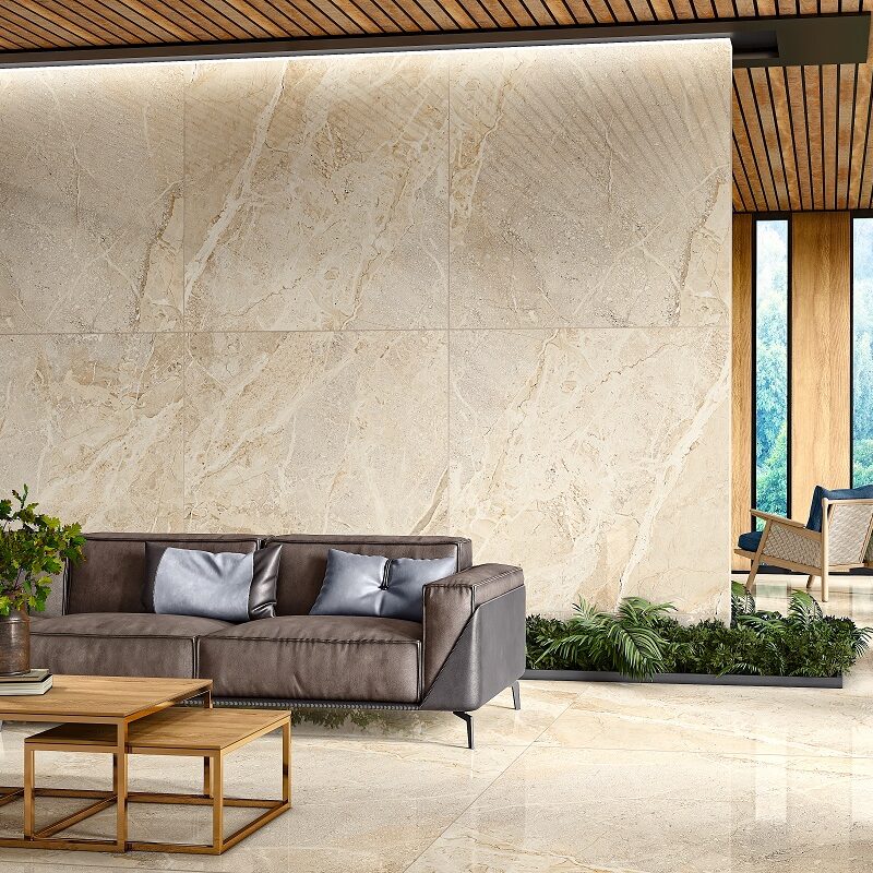 BRECIA NATURAL CREMA 100x100 Polished 3D