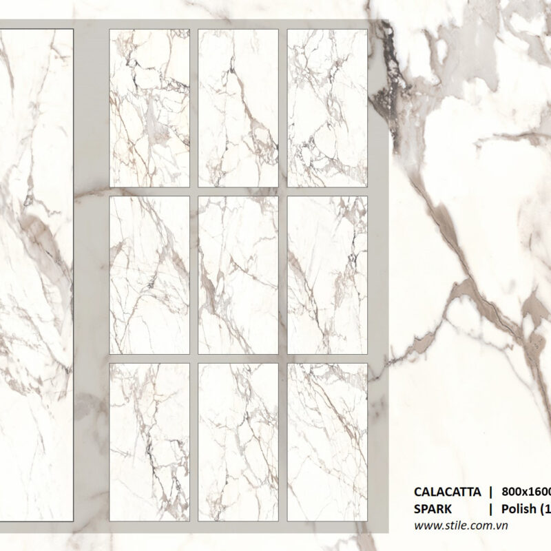 CALACATTA SPARK 800x1600 Polish Random
