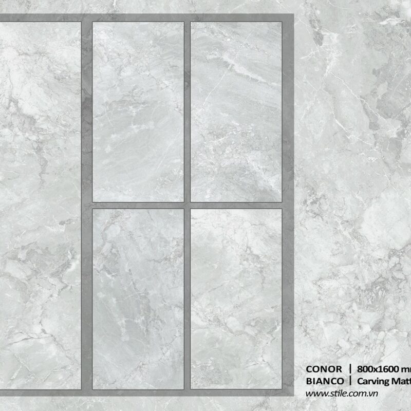 CONOR BIANCO 800x1600 Carving Matt Random