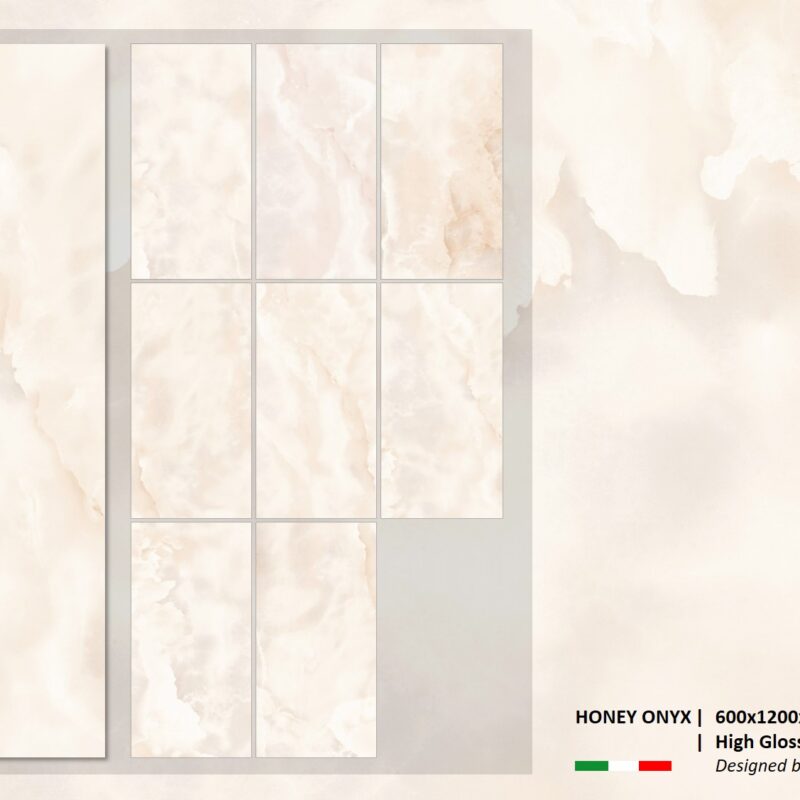 HONEY ONYX 600x1200 High Glossy Matt Random