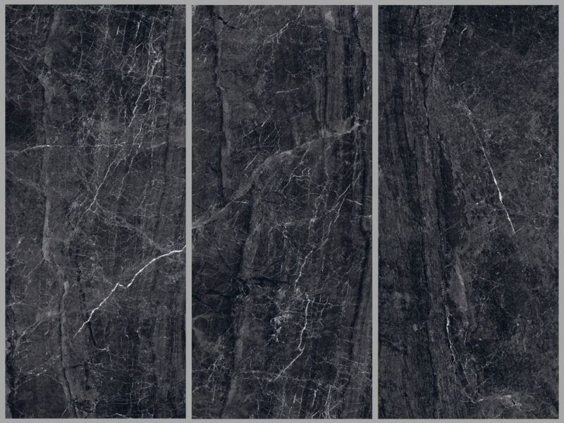 VINTAGE BLACK 1200x2400 High Glossy Nhóm Slab khổ lớn 120x240 và 120x278: Giải pháp cho không gian đẳng cấp