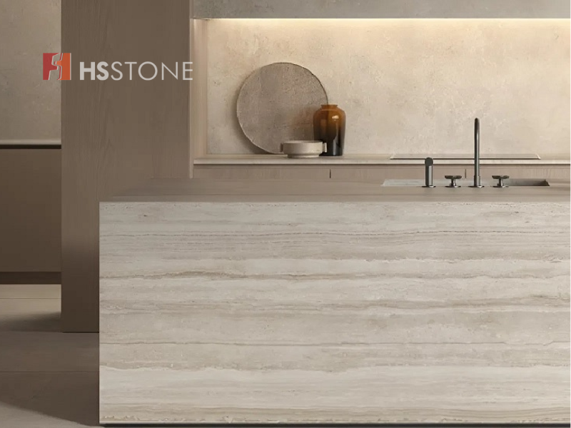 gach travertine op ban dao bep chiu nhiet tot Gạch travertine ốp bàn đảo bếp chịu nhiệt tốt