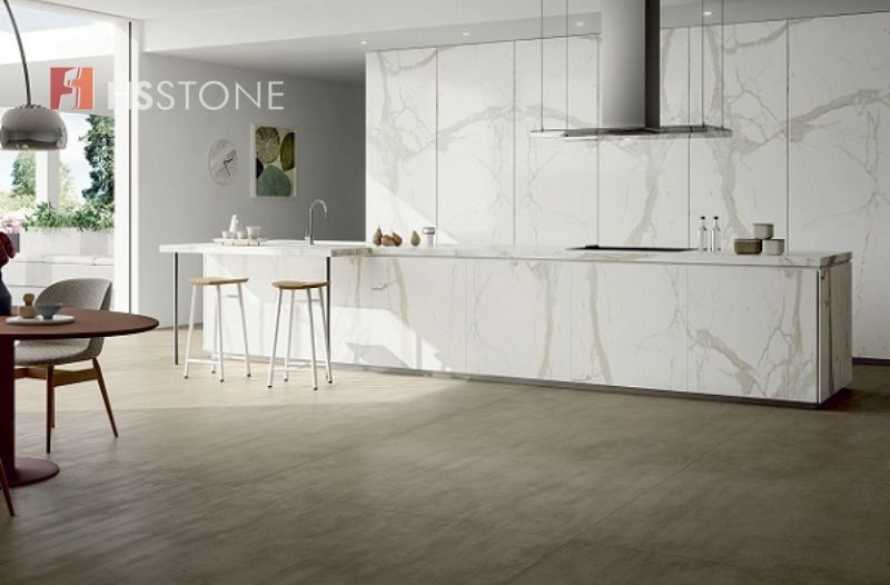 Mẫu gạch kích thước lớn chống bám bẩn cho phòng bếp