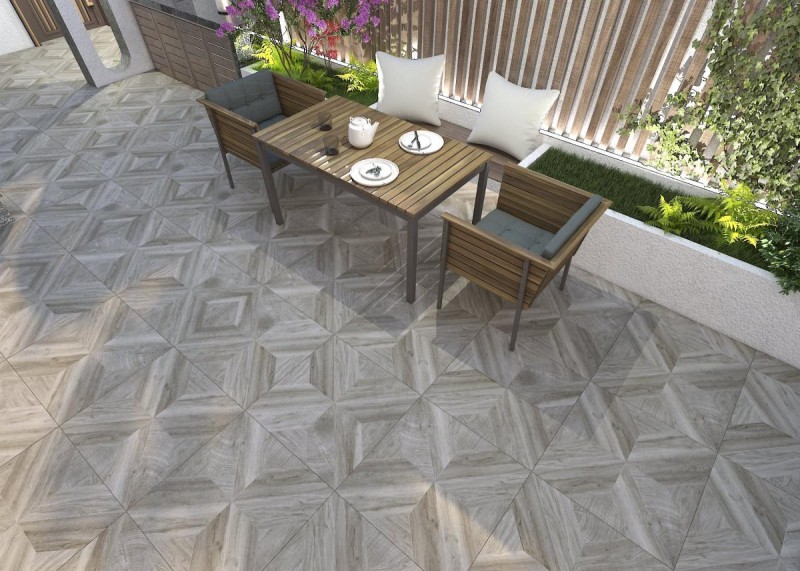 Mẫu gạch giả gỗ lát sân vườn