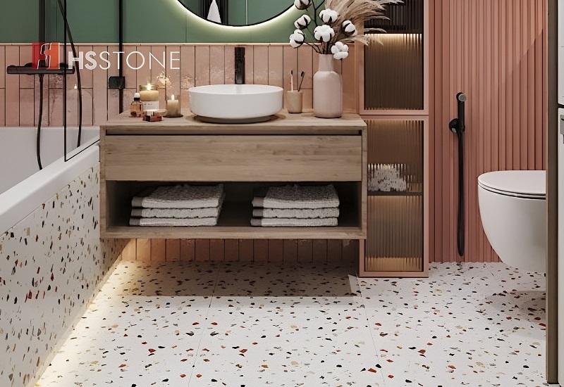 mau gach terrazzo da mai op lat phong tam Mẫu gạch terrazzo đá mài ốp lát phòng tắm