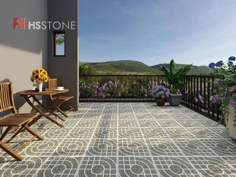 Mẫu gạch Terrazzo lát sân vườn