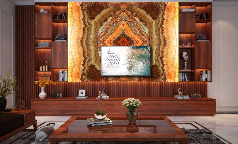 Mẫu film dán nội thất hoa văn đá Oynx xuyên sáng