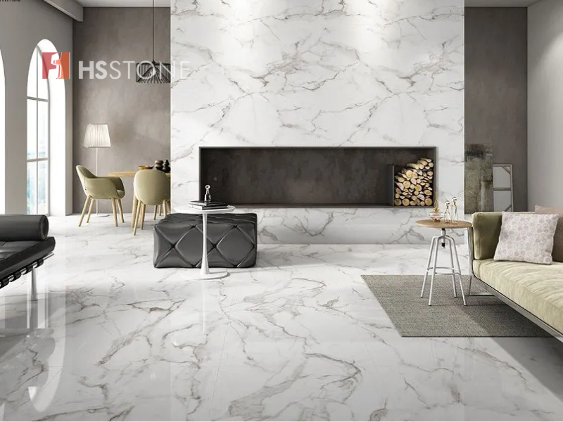 mau gach op tuong phong khach mau trang xam cho gia chu menh thuy Mẫu gạch ốp tường phòng khách màu trắng xám cho gia chủ mệnh Thủy