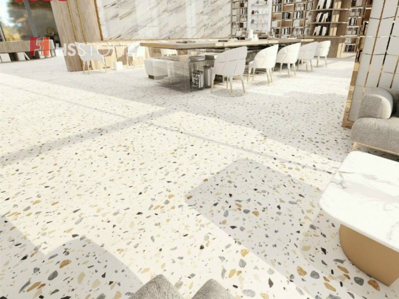 mau gach terrazzo lat nen nha lap lanh sang tao Mẫu gạch Terrazzo lát nền nhà lấp lánh, sáng tạo