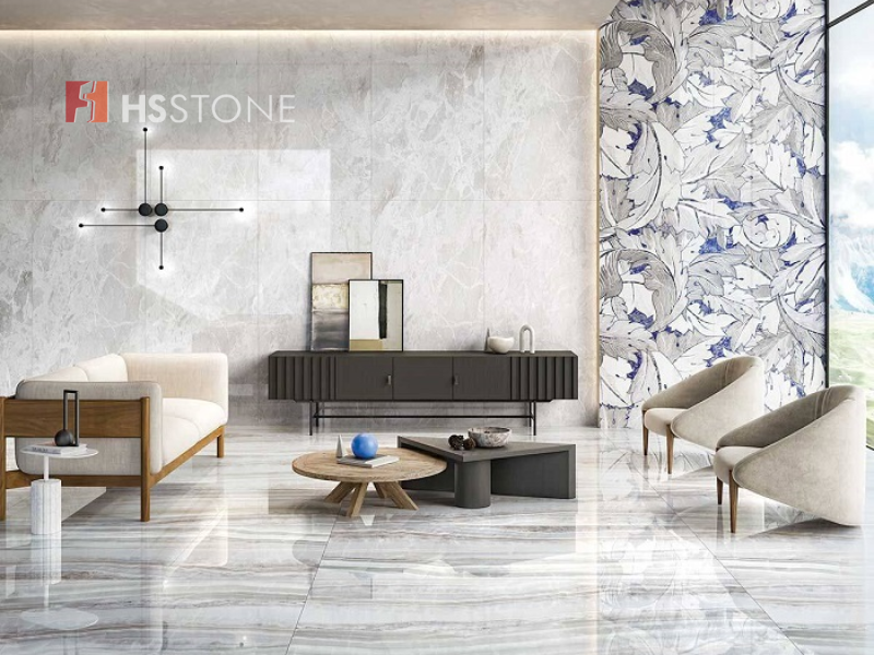 phong khach co dien tich lon nen su dung gach op tuong co mau dam Phòng khách có diện tích lớn nên sử dụng gạch ốp tường có màu đậm