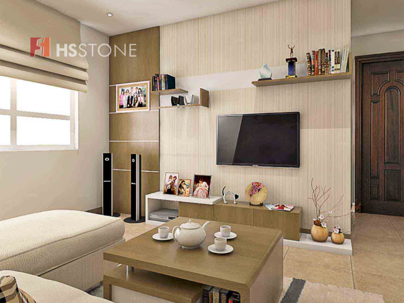 uu tien su dung mau sang khi phoi mau gach op tuong cho phong khach nho Ưu tiên sử dụng màu sáng khi phối màu gạch ốp tường cho phòng khách nhỏ