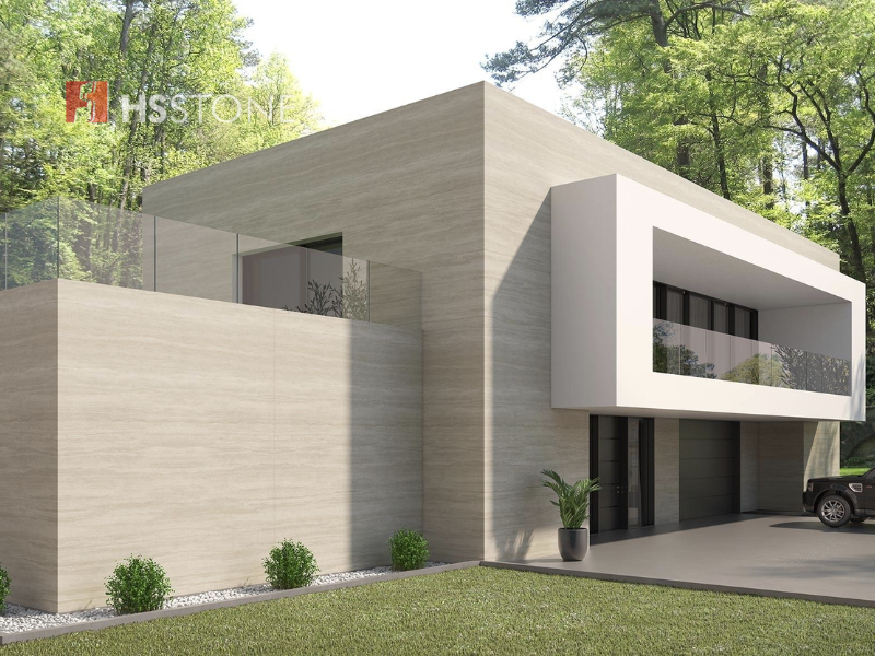 Mẫu gạch vân đá travertine cho khu vực ngoại thất