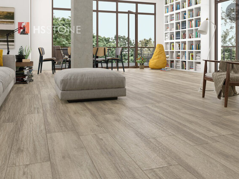 Mẫu gạch vân gỗ cho phòng khách