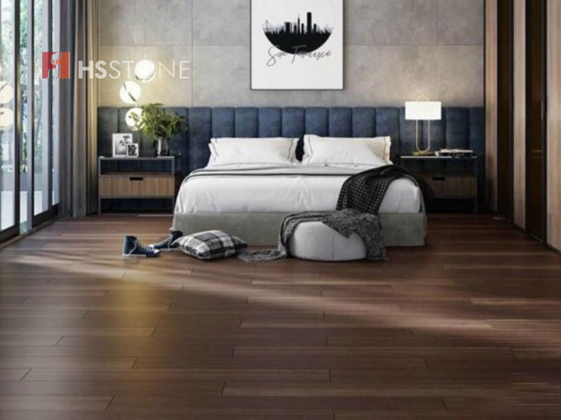 Mẫu gạch vân gỗ cho phòng ngủ