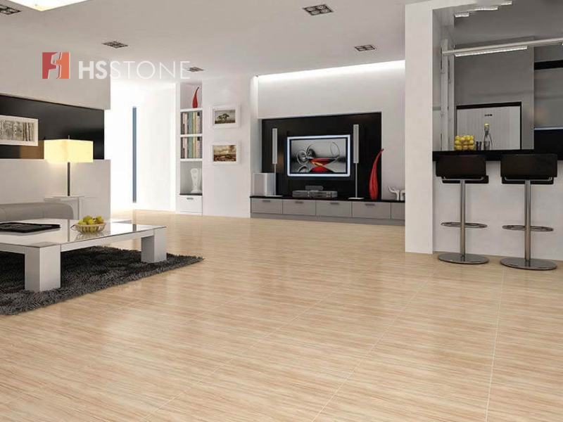 Mẫu gạch vân gỗ màu vàng nhạt