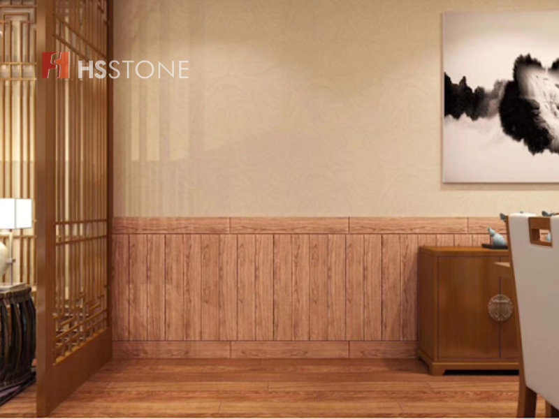 Mẫu gạch vân gỗ ốp chân tường