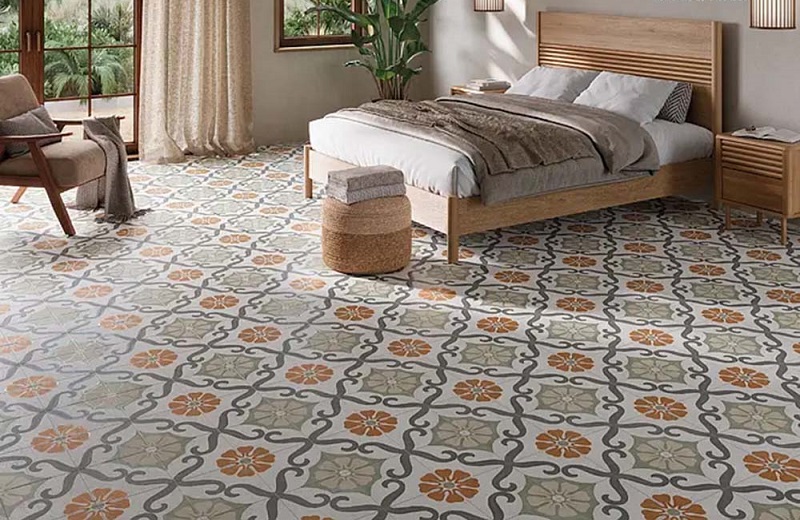 su dung gach bong cho can phong ngu doc dao nghe thuat Sử dụng gạch bông cho căn phòng ngủ độc đáo, nghệ thuật