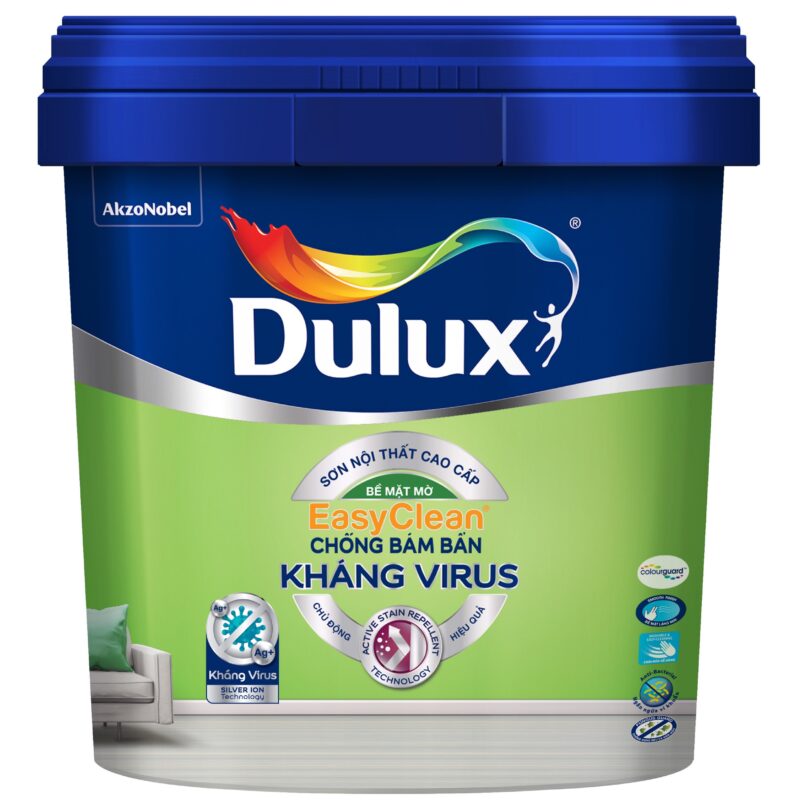 Dulux EasyClean Chống Bám Bẩn Kháng Virus – Bề Mặt Mờ