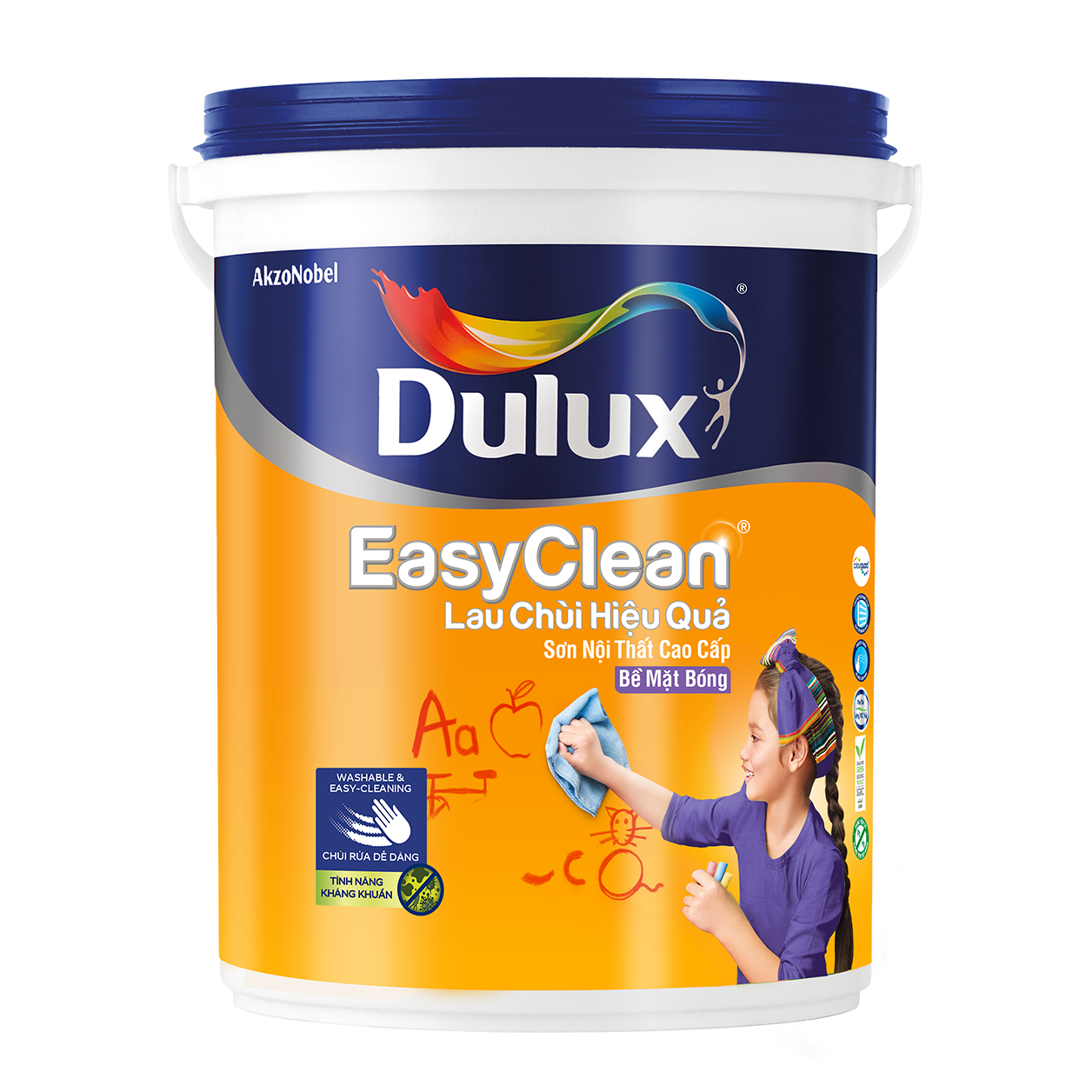 Dulux Easyclean Lau Chùi Hiệu Quả Bề Mặt Bóng Dulux Easyclean Lau Chùi Hiệu Quả Bề Mặt Bóng