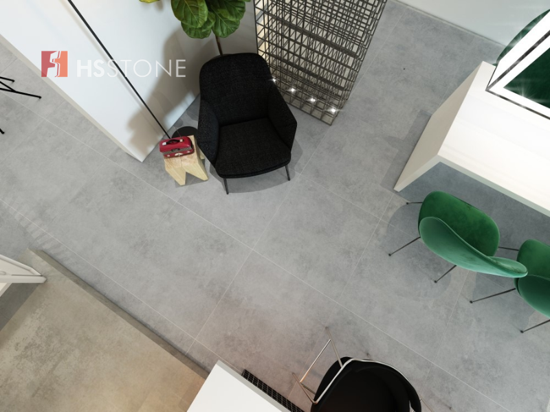 Sử dụng gạch lát nền giúp tăng khả năng chống ẩm mốc cho phòng khách