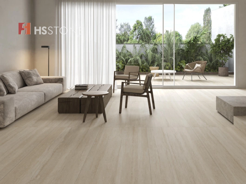 Mẫu gạch khổ lớn vân đá Travertine