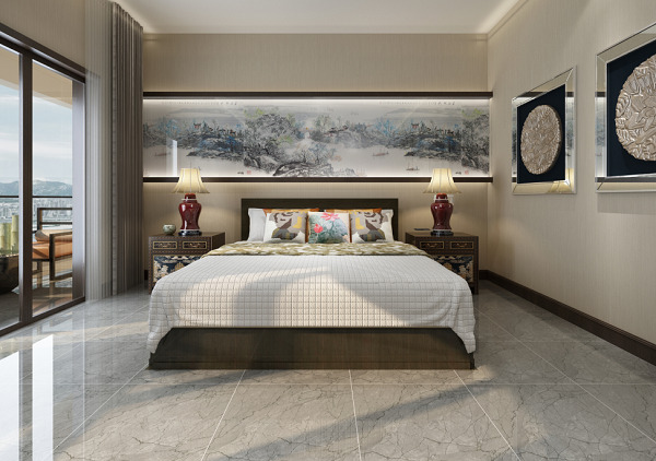 mau gach op chan tuong cho phong ngu