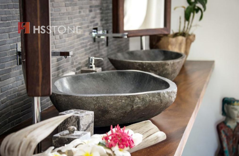 Mẫu lavabo đá bazan nguyên khối