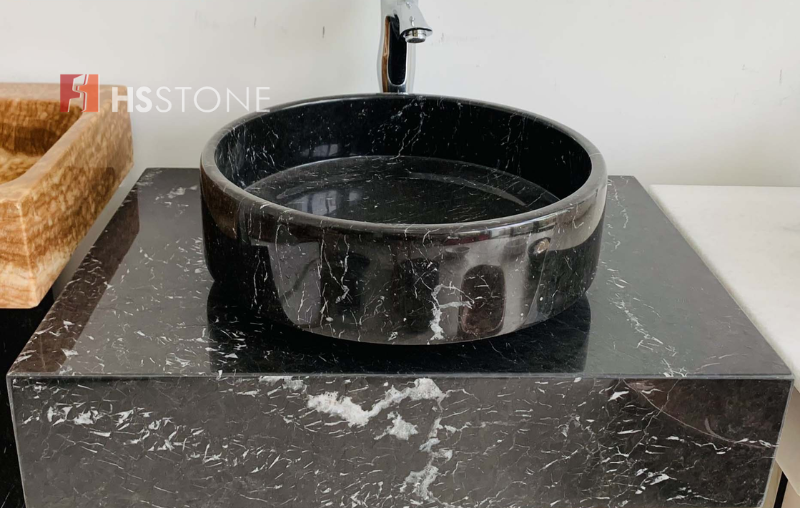 Mẫu lavabo đá mài nguyên khối