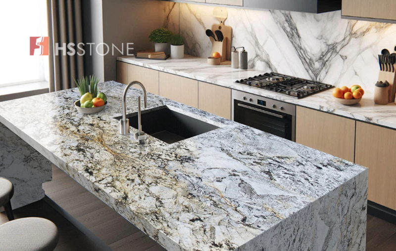 Ứng dụng gạch khổ lớn vân đá trong thiết kế nội thất