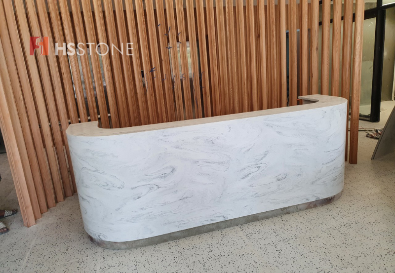 Ứng dụng sản phẩm đá nung kết uốn cong trong kiến trúc